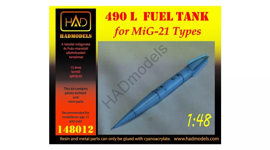 HAD - 490 L Fueltank for MiG-21 types
